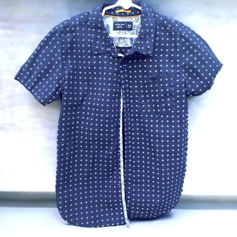 Cactus Boys Dark Blue Button Down Polo Boys Size 9/10
